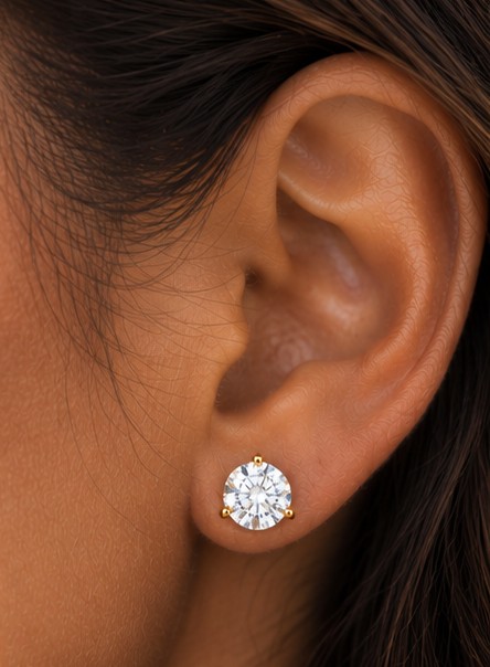 14K Yellow Gold 1.5ct Lab-Grown Diamond Stud Earrings - Image 2