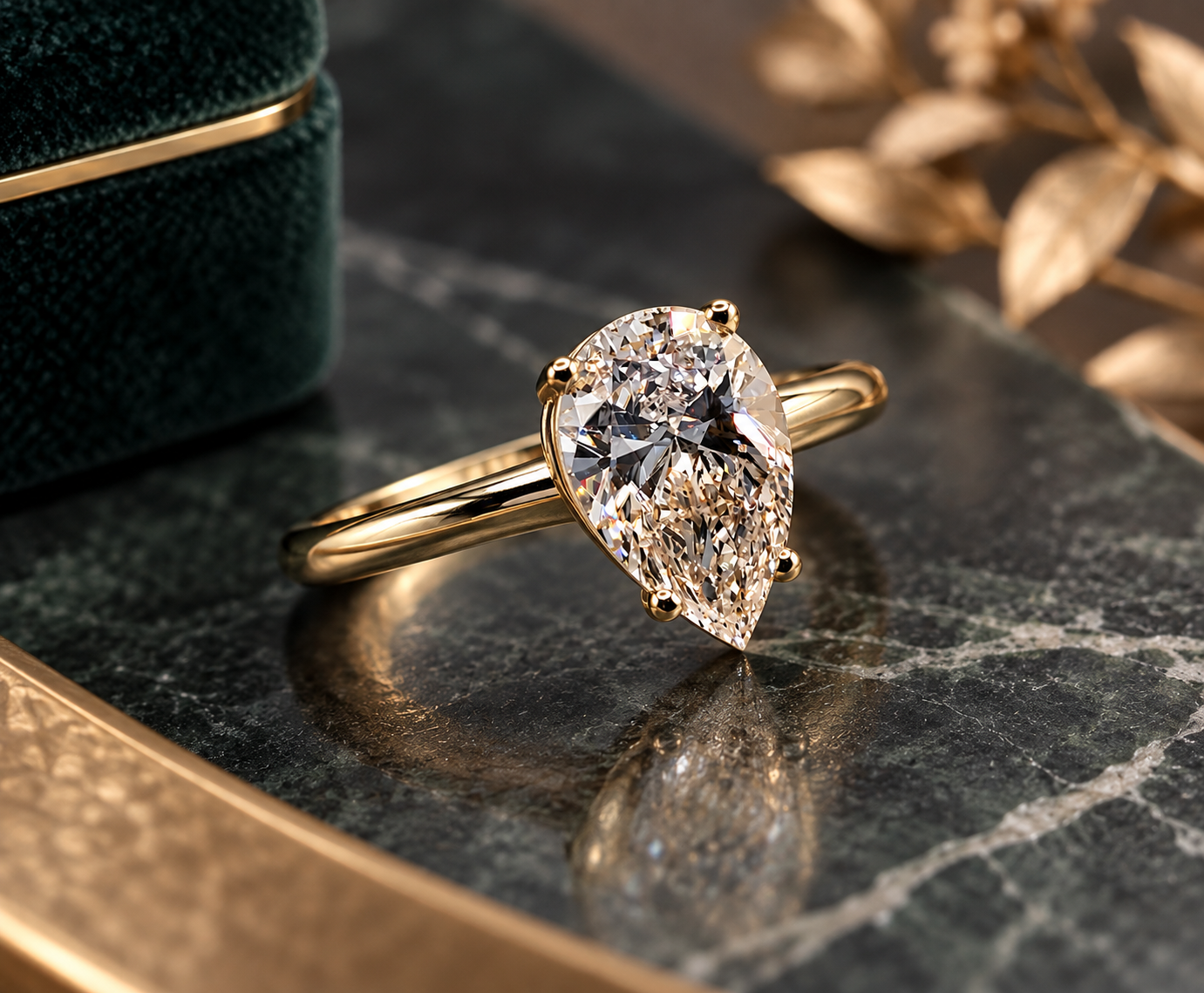 Certified 1.05ct Pear Lab-Grown Diamond Ring - Image 2