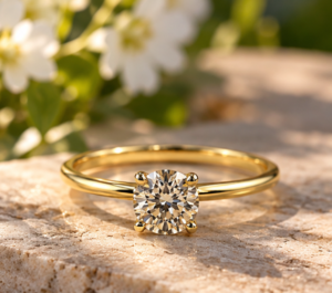 GIA Certified 1ct Round Natural Diamond Solitaire Ring